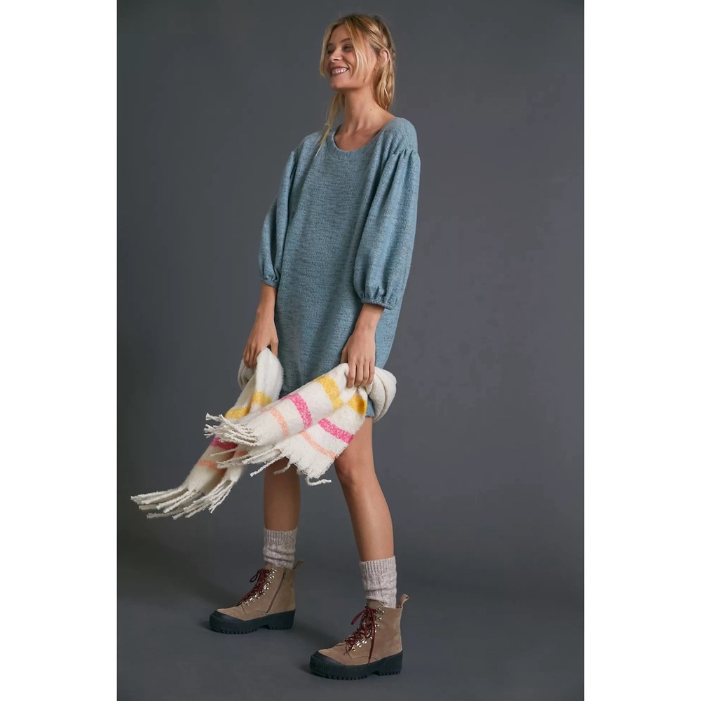 Anthropologie Saturday Sunday Lyla Cozy Tunic Dress in Seafoam/Mint Small Petite - Picture 6 of 16